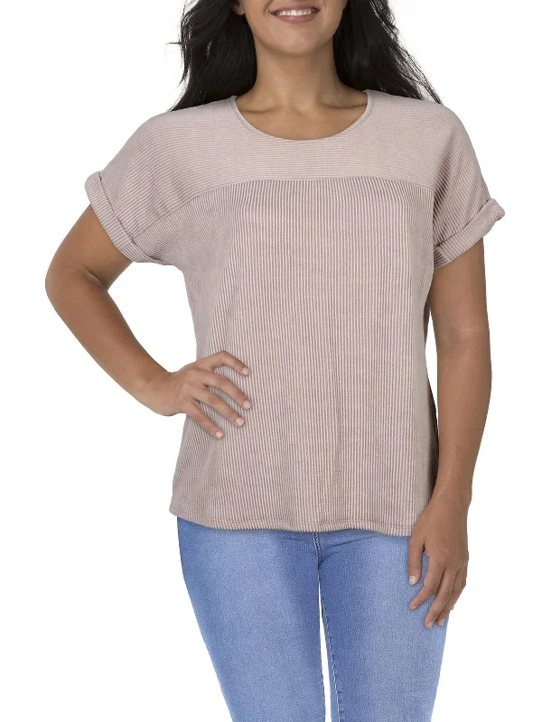 Ruffled T-ShirtsPlus Womens Ribbed Dolman T-Shirt