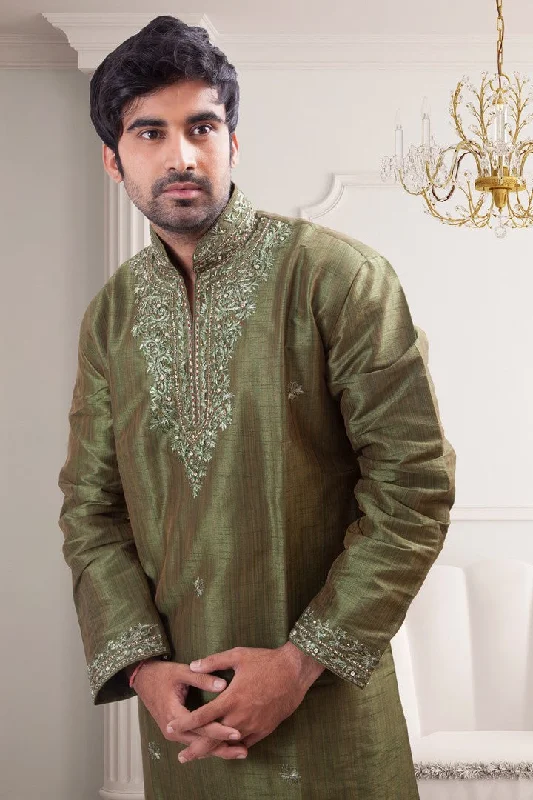 Dark Green Indian Traditional Kurta Set- BL4045SNT