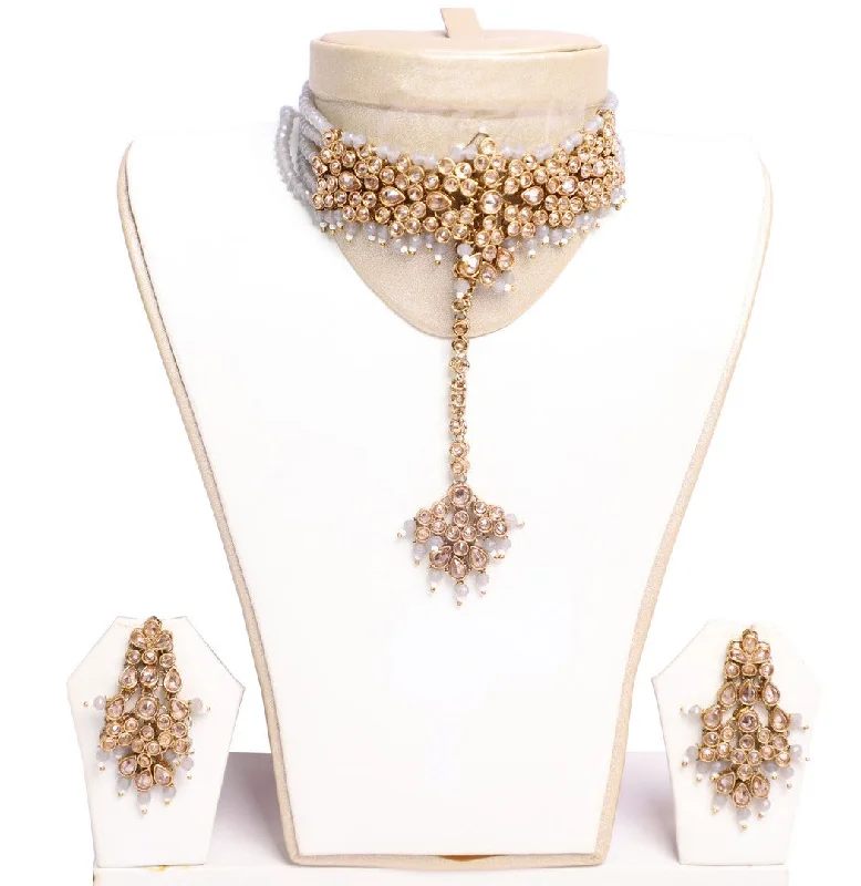 Sumptuous stargazer Necklace Set with Earrings and Tika- JW2037