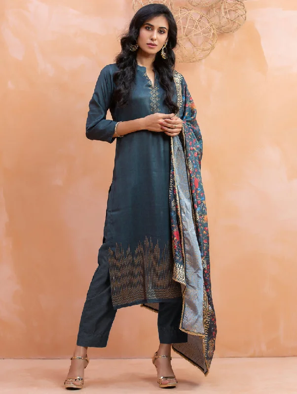 Digital Printed Chanderi Silk Suit Set 3475