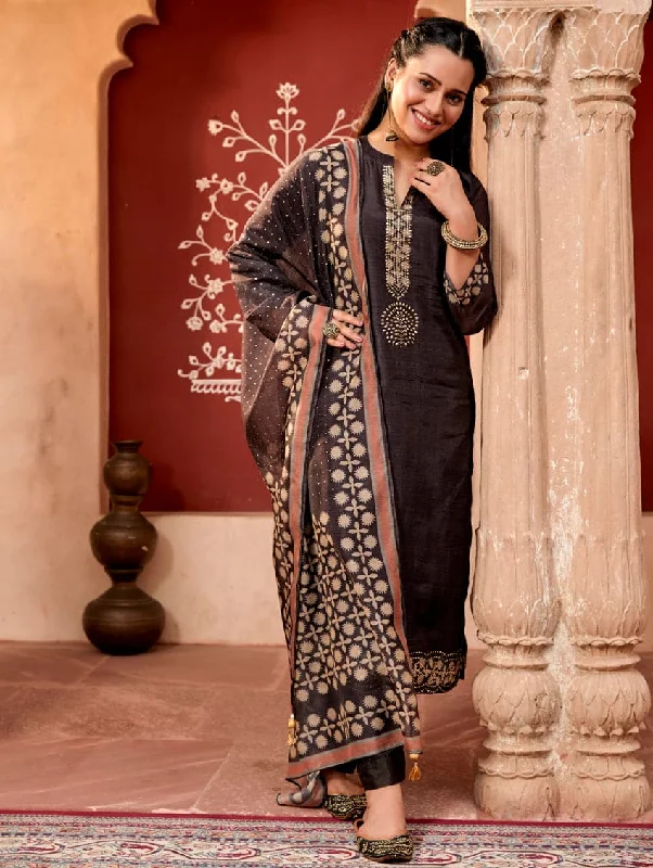 Digital Printed Silk Suit Set 3574