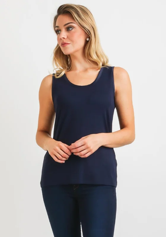 Gerry Weber Satin Trim Vest Top, Navy