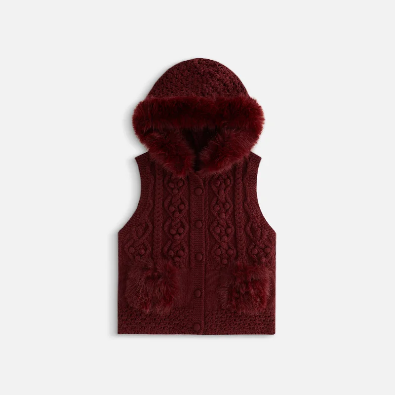 Kith Women Hartley Knit Fur Hooded Vest - Haut