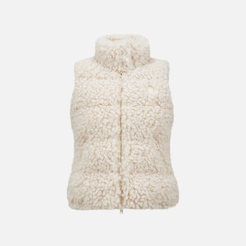 Moncler Wourl Teddy Down Vest - White