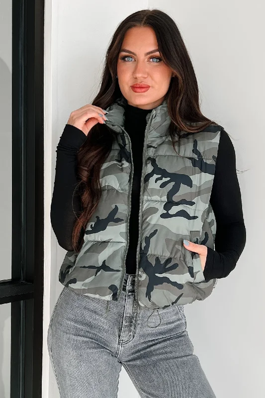 Outdoor Feels Camo Puffer Vest (Olive Combo)