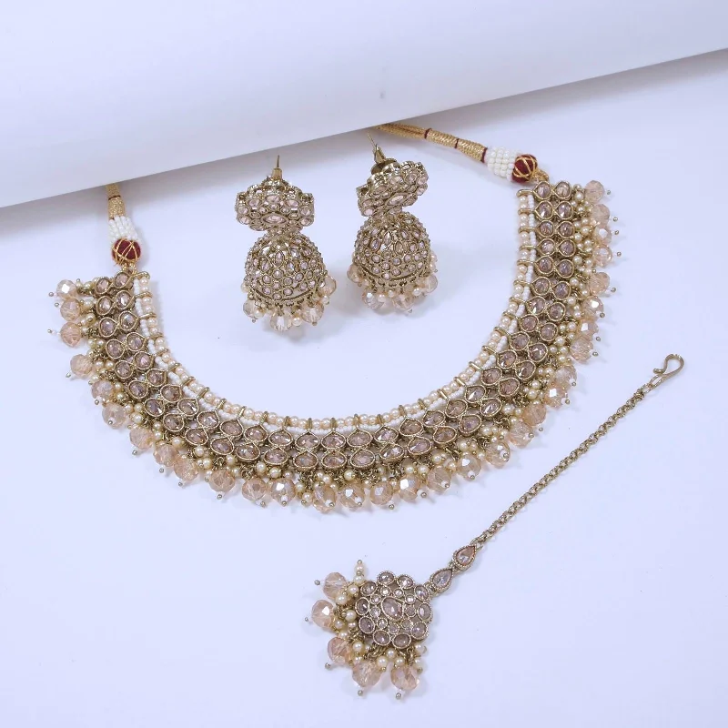 Golden Glow Harmony Necklace Set-SNTDC-34