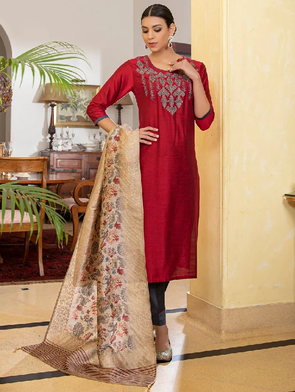 Raw Silk Suit Set 3522