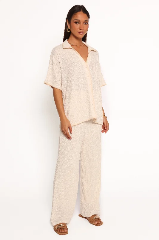 Rosemary Knit Pant Set - Beige