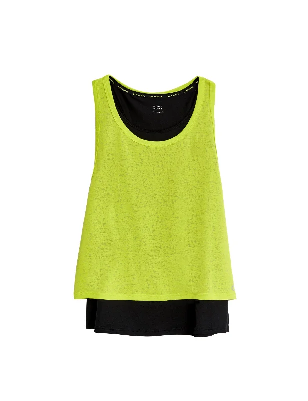 Scoop Neck 2-in-1 Sleeveless Vest Top