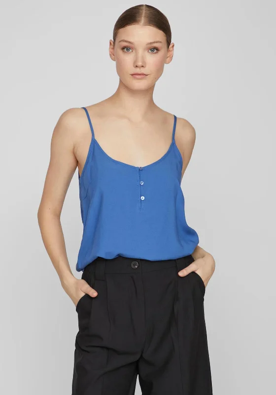 Vila Paya Button Detail Vest Top, Federal Blue