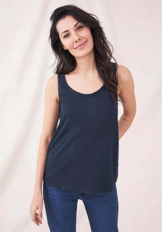 White Stuff Ezra Cotton Vest Top, Navy