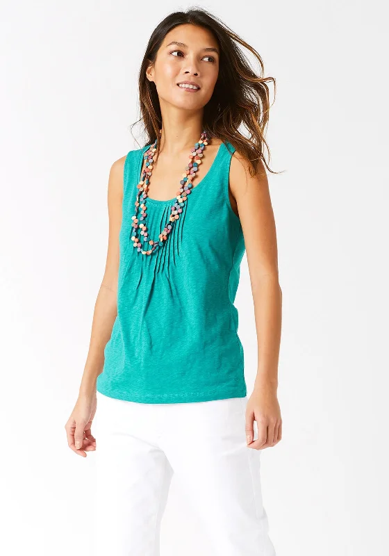 White Stuff Hannah Fairtrade Cotton Vest Top, Jade Green