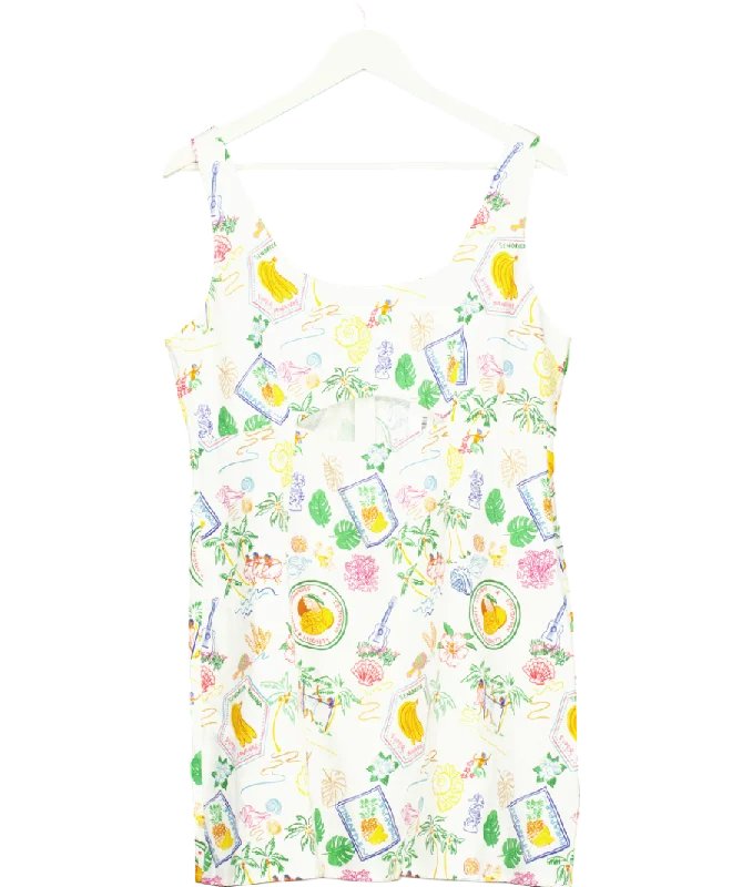 Party DressAligne Multicoloured Souvenir Print Dress UK 12