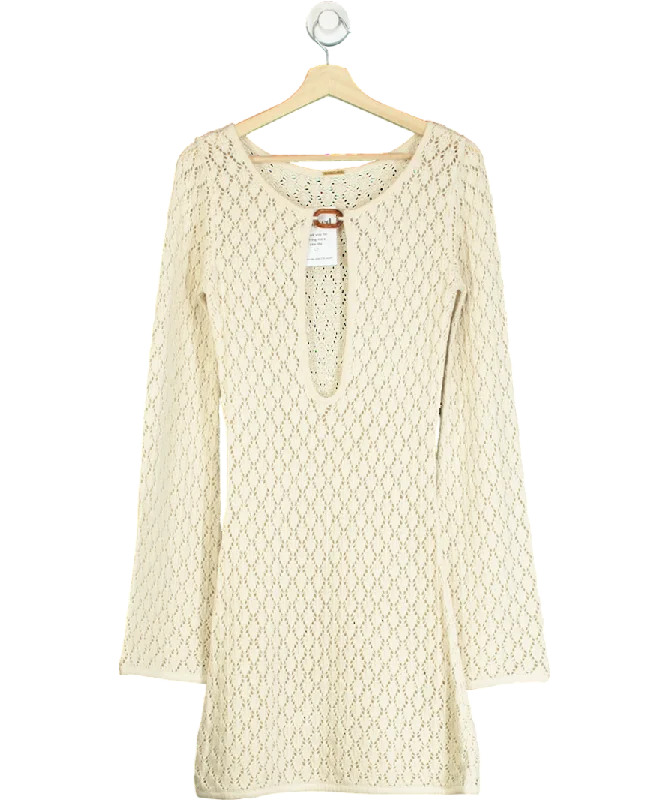 Maxi DressAway That Day Beige Bimini Crochet Dress UK XS/S