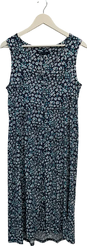 Fleece-lined DressCrew Clothing Blue Alyssa Sleeveless Button Through Jersey Dress UK 12