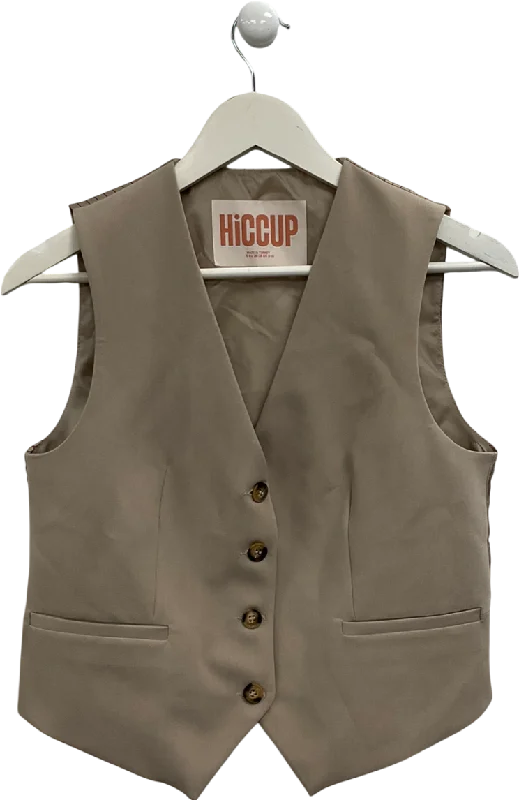 Hiccup Beige Button Down Vest UK S