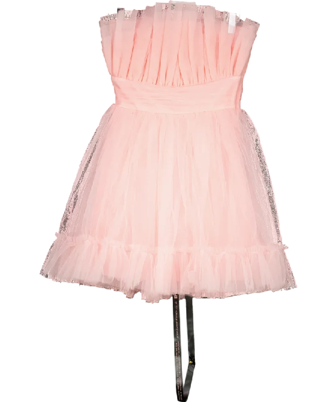 Cocktail DressLace & Beads Pink Nanita Tulle Mini Dress UK 6