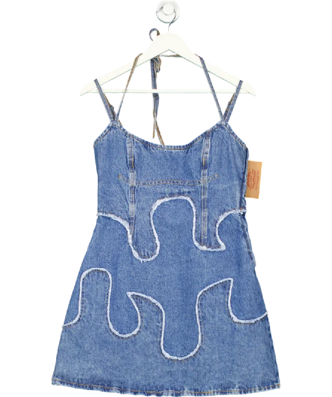 Office Dresslevis Blue Denim Mini Dress 100% Cotton UK L