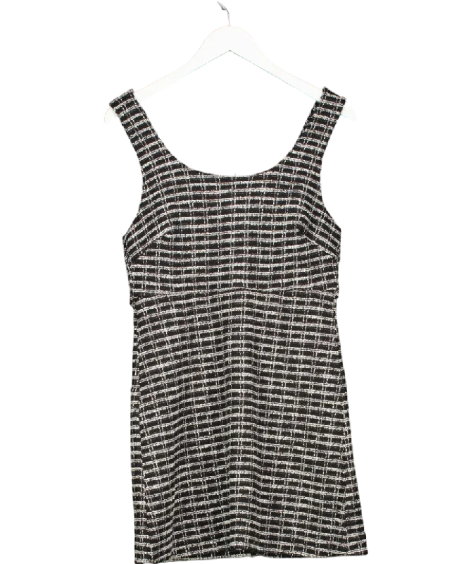 Formal DressMANGO Black Check Tweed Dress UK 10