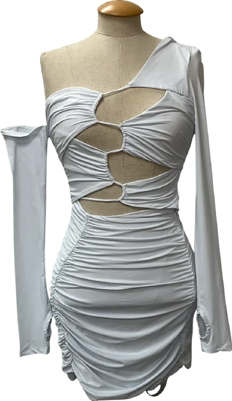 A-line DressMistress Rocks White Jersey Asymmetric Cutout Mini Dress UK S