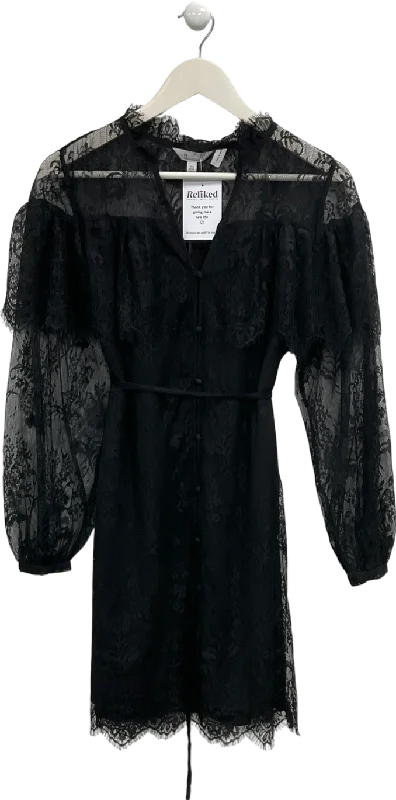 Gala DressNext Black Long Sleeve Lace Shirt Dress UK 6