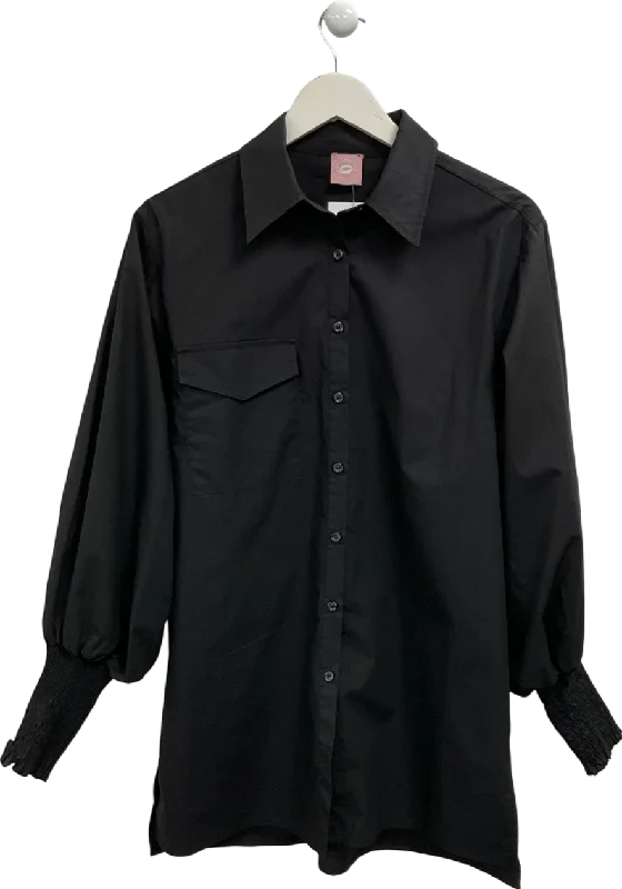 Shift DressNoughts & Kisses Black Cotton Shirt Dress UK S/M