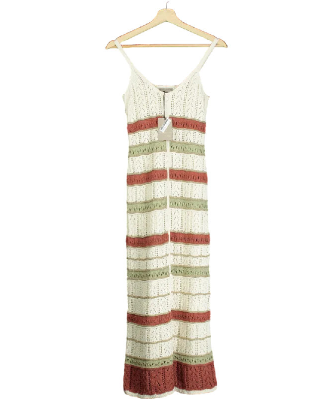 Cocktail DressRiver Island Cream Knit Crochet Maxi Dress UK XS