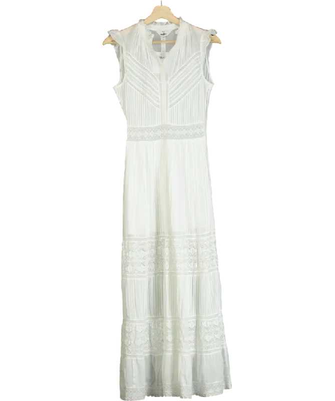 Midi DressSkye By Brora White The Organic Cotton Lace Dress UK 6