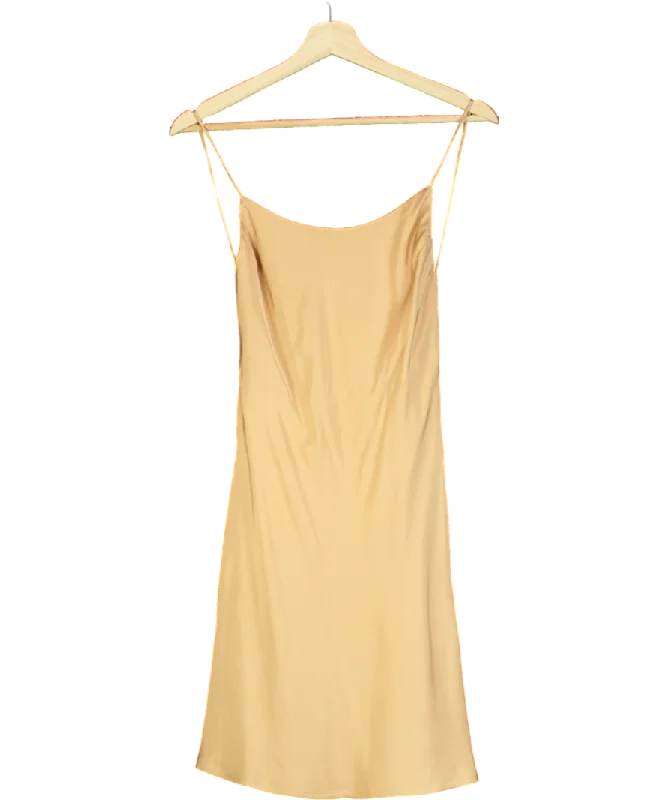 Sleeveless DressStudio Mantis Beige Backless Short Slip dress UK XS