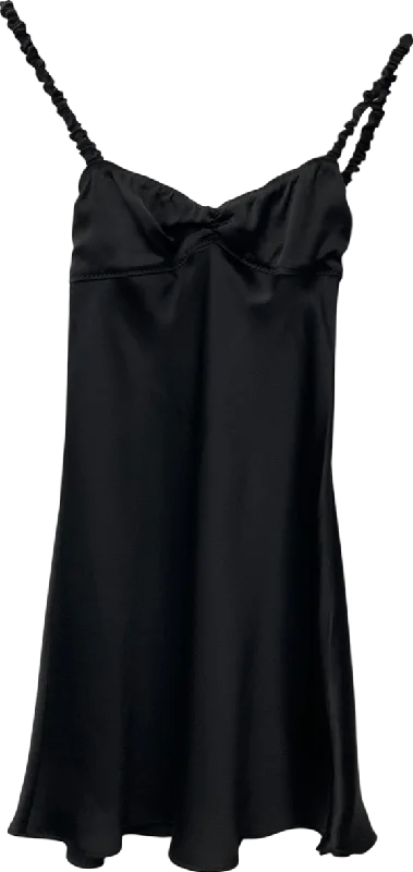 Gypsy DressZARA Black Open Back Satin Dress UK XS