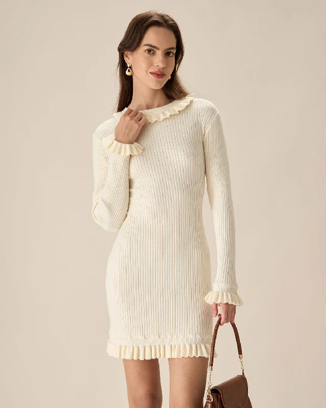 T-shirt DressWhite Bodycon Sweater Mini Dress