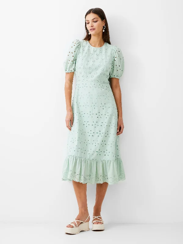 Insulated DressBroderie Tiered Midi Dress