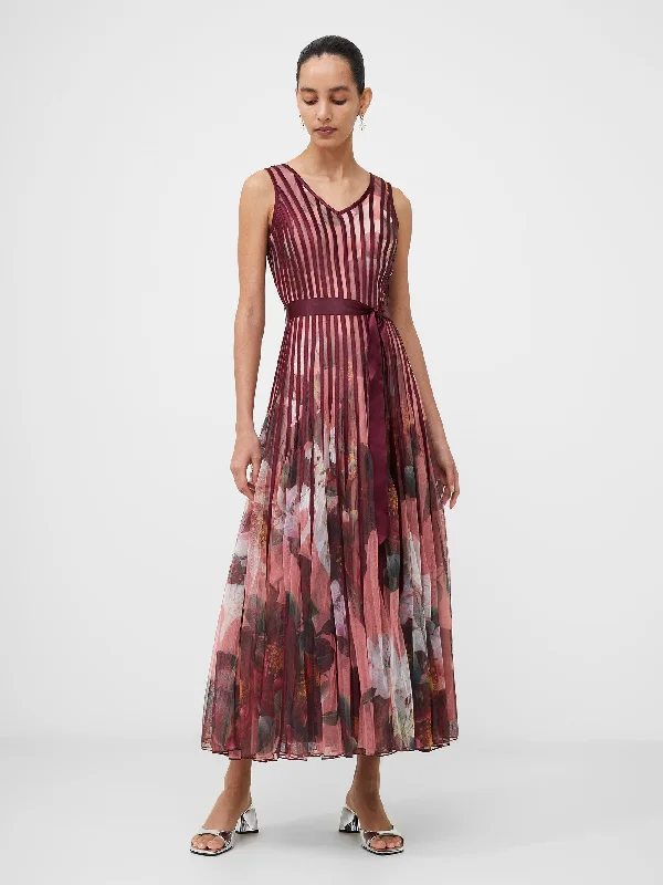 Mini DressFloral Satin Panel Midaxi Dress