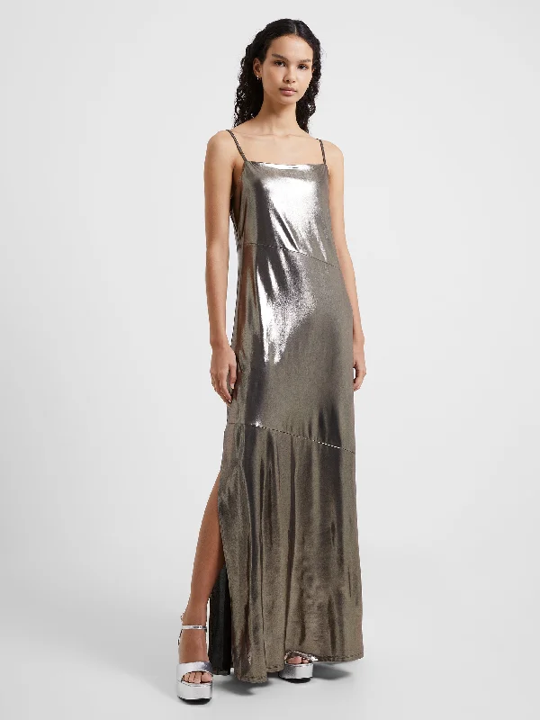 Denim DressRonja Liquid Metal Maxi Slip Dress