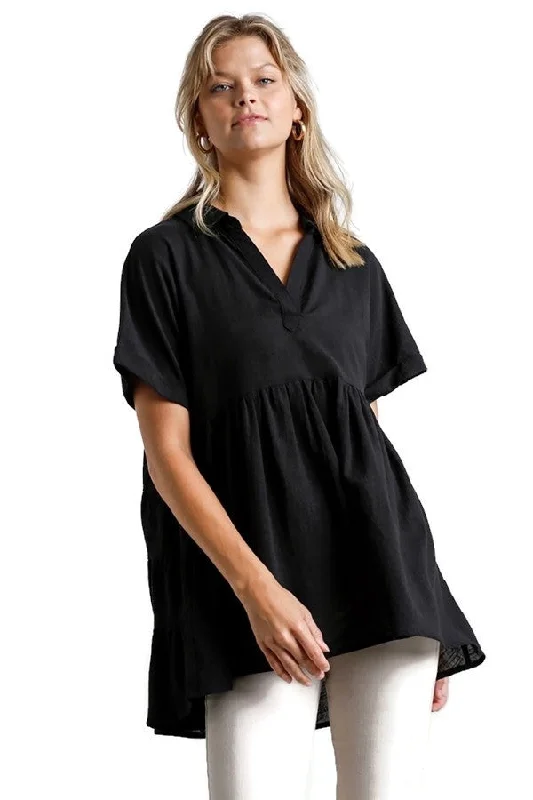 TunicTopDragonBabydoll Long Tunic, Black