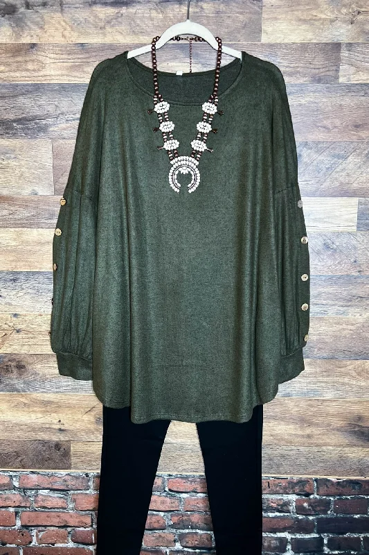 TunicTopTideBELONG WITH ME OLIVE TUNIC SWEATER