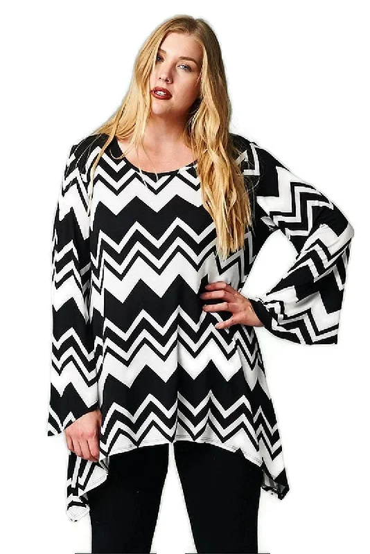 TunicTopEmeraldBlack & White Chevron Tunic