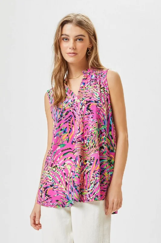 TunicTopEmeraldDear Scarlett Lizzy Magenta Tiger Print Tunic Tank