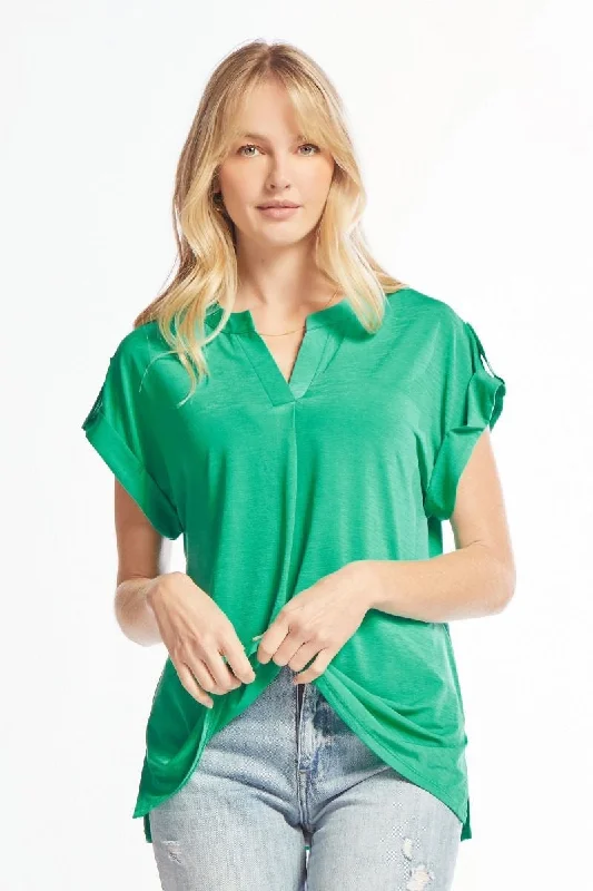 TunicTopMesaDear Scarlett Lizzy Solid Emerald Tunic Top LIZSS-C0151