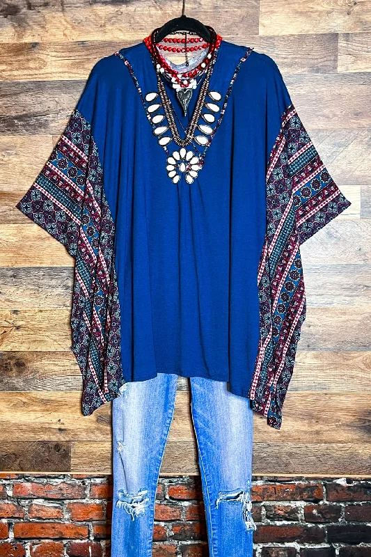 TunicTopOnyxDREAMS AND ASPIRATIONS OVERSIZED TUNIC IN TEAL