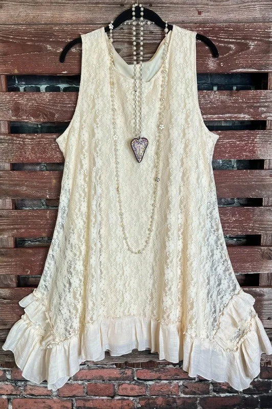 TunicTopAmberESSENCE Of LOVE LACE DRESS TUNIC IN BEIGE