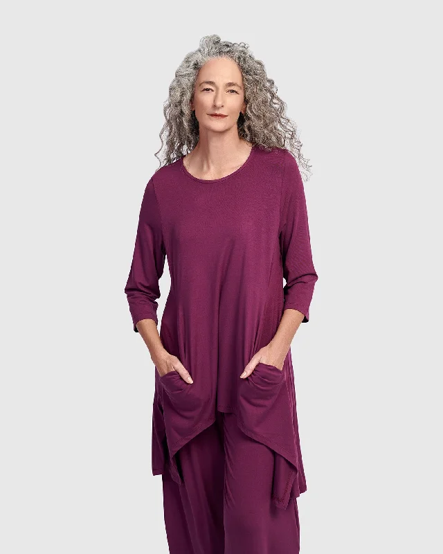 TunicTopCurrentEssential Cutout Tunic Top, Sangria