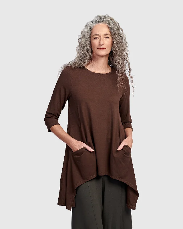 TunicTopQuartzEssential Cutout Tunic Top, Umber