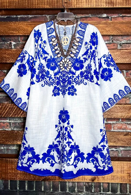 TunicTopNestIndigo Radiant Spirit Floral Tunic