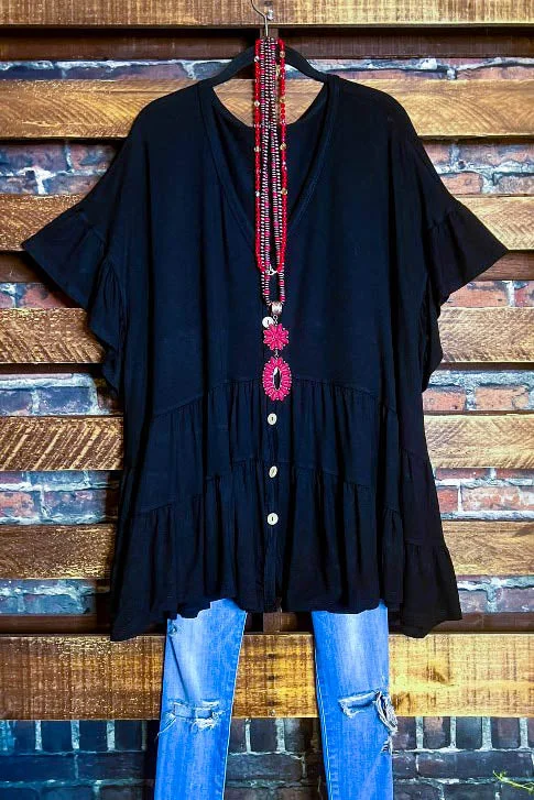 TunicTopApexJUST RELAX COMFY OVERSIZED TUNIC BLACK