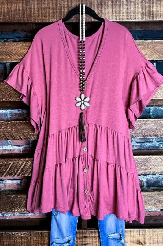 TunicTopPeakJUST RELAX COMFY WEEKENDER OVERSIZED TUNIC MAUVE