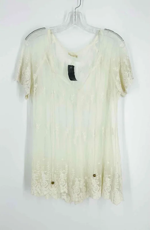 TunicTopDiamondKyla Seo Size M White Embroidered Sheer Designer Tunic