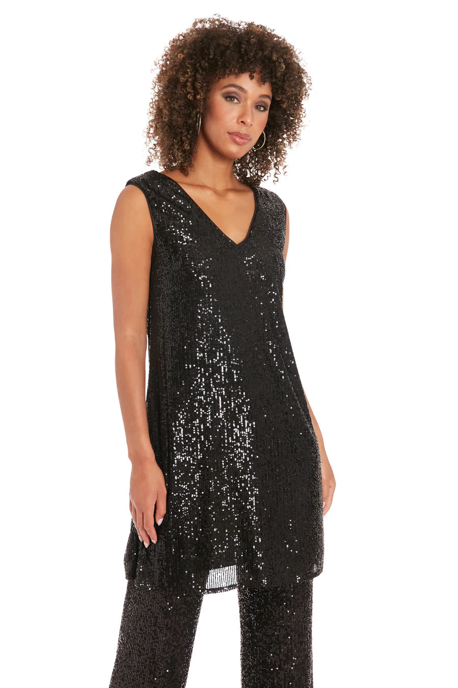 TunicTopGlowMaggy London Tribeca Sequin Tunic/Dress In Black