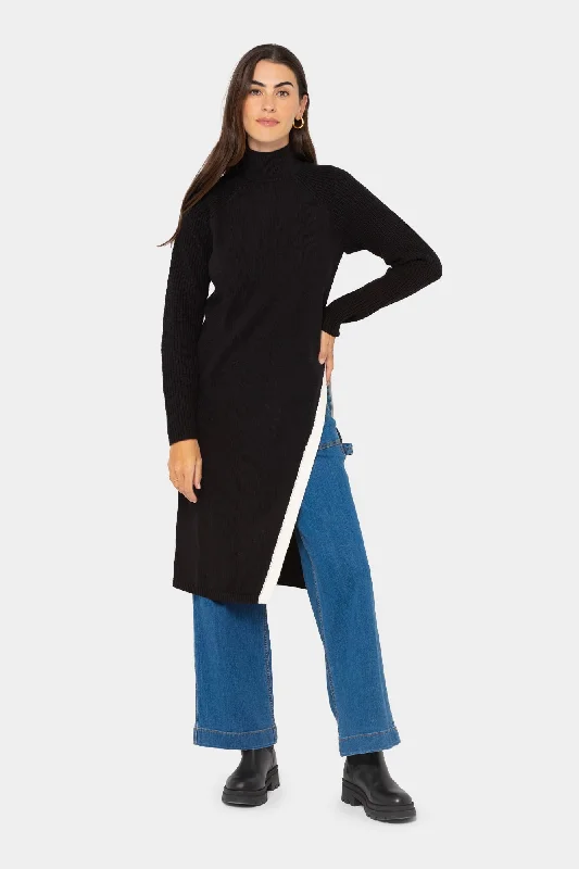 TunicTopExplorerMock Neck Midi Tunic Sweater