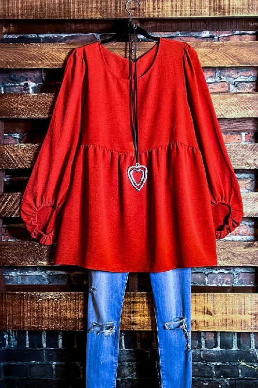 TunicTopHorizonPositive Soul Comfy Tunic in Rust